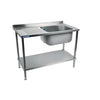 Holmes Fully Assembled Stainless Steel Sink Left Hand Drainer 1500mm - DR389