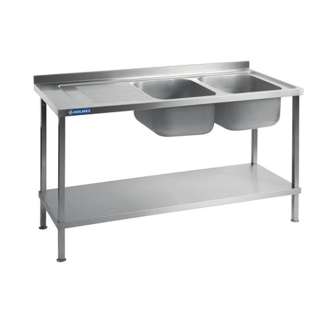 Holmes Fully Assembled Stainless Steel Sink Left Hand Drainer 1500mm - DR391 Double Bowl Sinks Holmes   