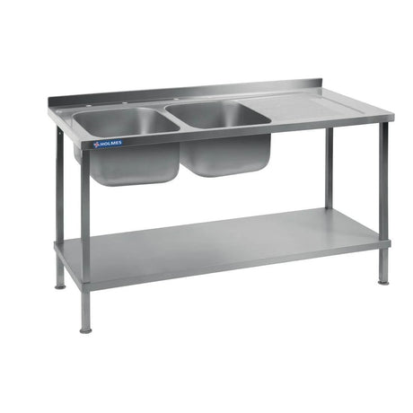Holmes Fully Assembled Stainless Steel Sink Right Hand Drainer 1500mm - DR392 Double Bowl Sinks Holmes   