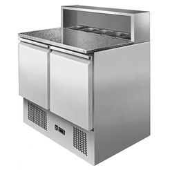 Ice-A-Cool ICE3831GR 2 Door Marble Top Saladette Prep Counter 300 Litres