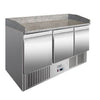 Ice-A-Cool ICE3852GR 3 Door Marble Top Refrigerated Counter Pizza Prep Counters - 3 Door Ice-A-Cool   