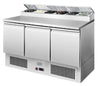 Ice-A-Cool ICE3853GR 3 Door Refrigerated Saladette Prep Counter 380 Litres Pizza Prep Counters - 3 Door Ice-A-Cool   