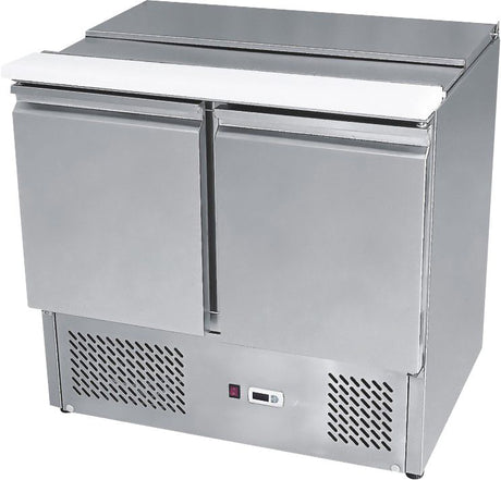 Ice-A-Cool Stainless Steel Two Door Sliding Pizza Prep Counter - ICE3800GR Saladette Counters Ice-A-Cool   