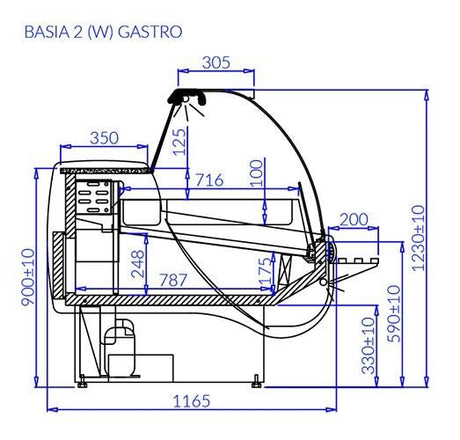 Igloo Basia Gastronorm Serveover Counter 2540mm Wide - BASIA250G Standard Serve Over Counters Igloo   