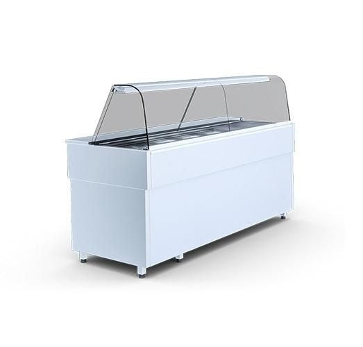 Igloo Casia Curved Glass Salad Display Serveover Counter 1300mm Wide - CASIA1.3