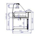 Igloo Casia Curved Glass Salad Display Serveover Counter 990mm Wide - CASIA1.0 Standard Serve Over Counters Igloo   
