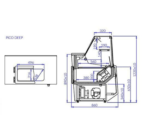 Igloo Pico Flat Glass Deep Serveover Counter 2520mm Wide - MO205WG Standard Serve Over Counters Igloo   