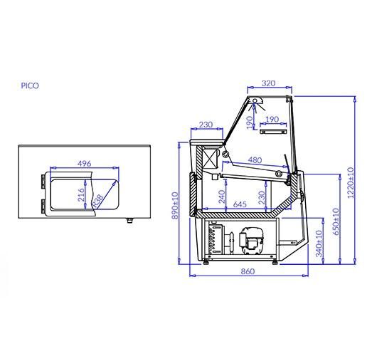 Igloo Pico Flat Glass Serveover Counter 1060mm Wide - MO200 Standard Serve Over Counters Igloo   