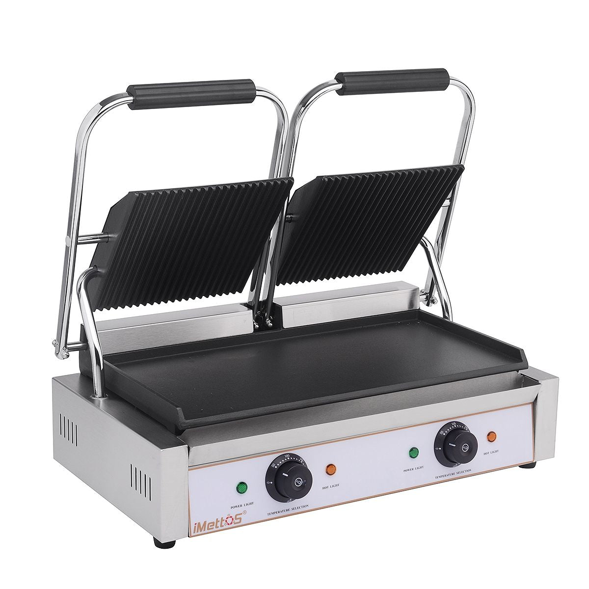 iMettos Contact Grill Twin / Ribbed Top & Smooth Bottom  - 101019