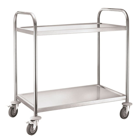 Hamoki Service Trolley 2 Tier With Round Tube - 301003 Stainless Steel Dining Trolley Hamoki   