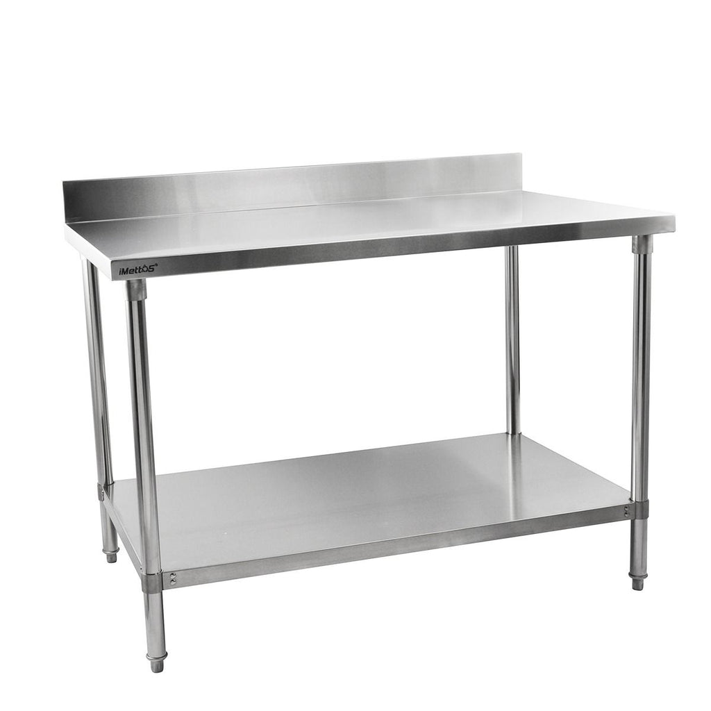 Hamoki Stainless Steel Table With Backsplash Width 1500mm - 141009 Stainless Steel Wall Tables Hamoki   