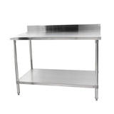 Hamoki Stainless Steel Table With Backsplash Width 1500mm - 141009 Stainless Steel Wall Tables Hamoki   