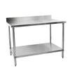 Hamoki Stainless Steel Table With Backsplash Width 1800mm - 141010 Stainless Steel Wall Tables Hamoki   