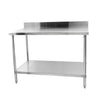 Hamoki Stainless Steel Table With Backsplash Width 900mm - 141007 Stainless Steel Wall Tables Hamoki   