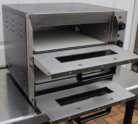 Hamoki Twin Deck Stainless Steel Electric Pizza Oven 16 Inch - 171001 Twin Deck Pizza Ovens Hamoki   