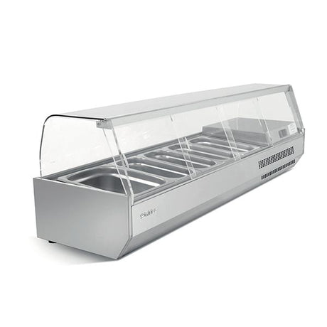 Infrico 1/3 Gastronorm Prep Top With Glass Cover 1493mm(W) - VIP1490B13CR VRX Topping Units Infrico   