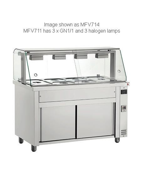 Inomak Gastronorm Bain Marie with glass structure - MFV711