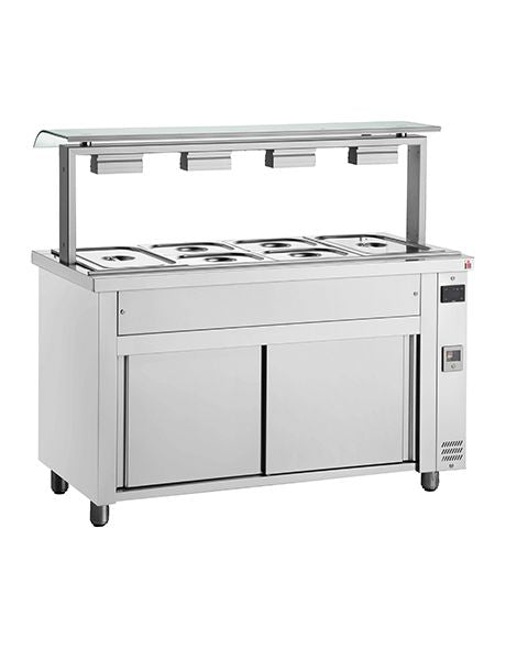 Inomak Gastronorm Bain Marie with Sneeze Guard - MJV714