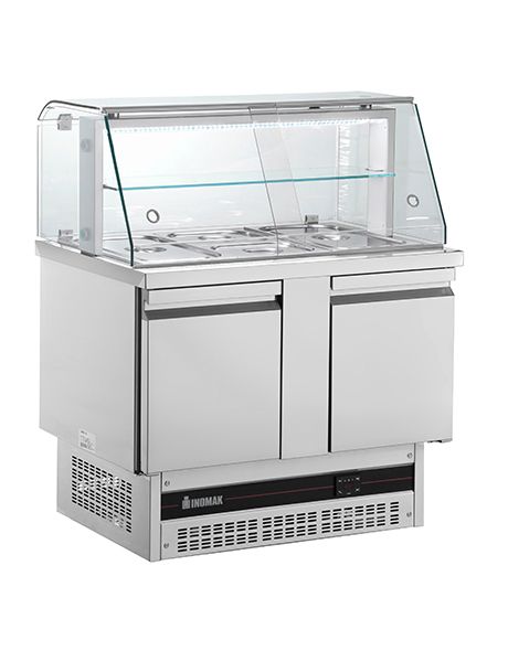 Inomak Saladettes with display case - BSV7300 Pizza Prep Counters - 2 Door Inomak   