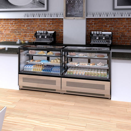 Interlevin Chilled Display Cabinet Stainless Steel, Glass - LPD1500F Refrigerated Floor Standing Display Tefcold   