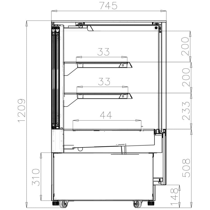 Interlevin Chilled Display Cabinet Stainless Steel, Glass - LPD1500F Refrigerated Floor Standing Display Interlevin   