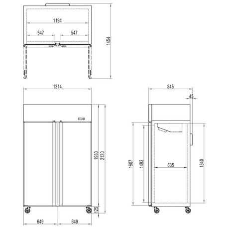 Interlevin Double Door Upright Gastronorm Freezer - CAF1250 Refrigeration Uprights - Double Door Tefcold   