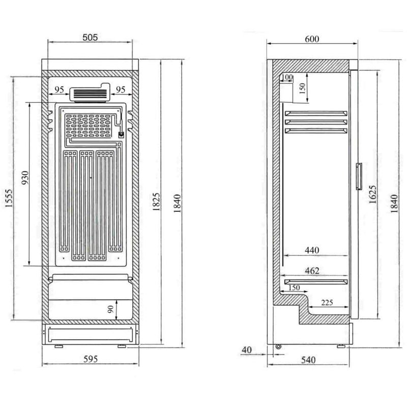 Interlevin Single Glass Door Display Merchandiser Fridge - SC381B Upright Single Door Bottle Coolers Tefcold   