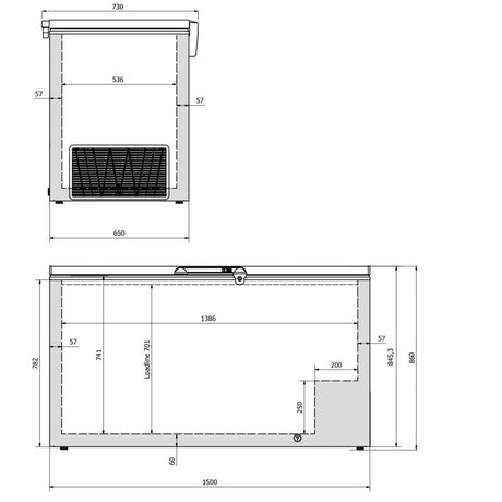 Interlevin Solid Lid Chest Freezer - LHF540SS Chest Freezers Tefcold   
