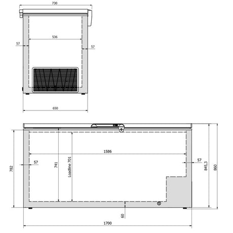 Interlevin Solid Lid Chest Freezer - LHF620 Chest Freezers Tefcold   