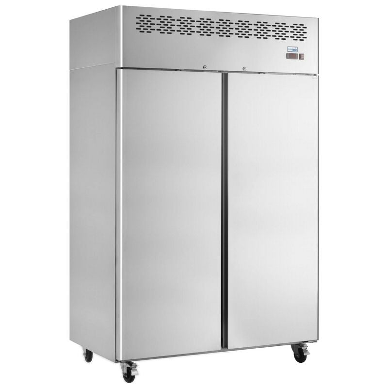 Interlevin Stainless Steel Solid Double Door Upright Fridge - CAR900 Refrigeration Uprights - Double Door Tefcold   