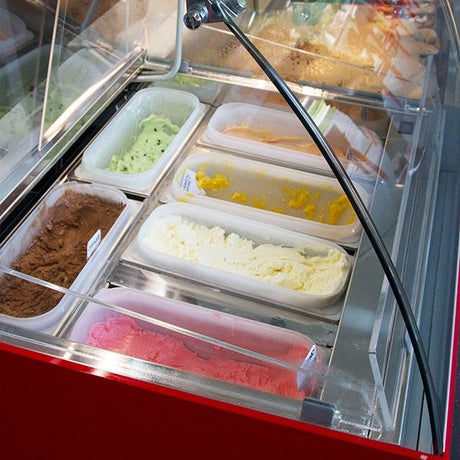 Jordao Eline Curved Glass Ice Cream Display 1288mm Wide - EL1250-GL-GP-VDA
