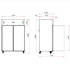 Koldbox 1200 Ltr Upright Double Door Gastronorm Freezer - KXF1200 Refrigeration Uprights - Double Door Koldbox   