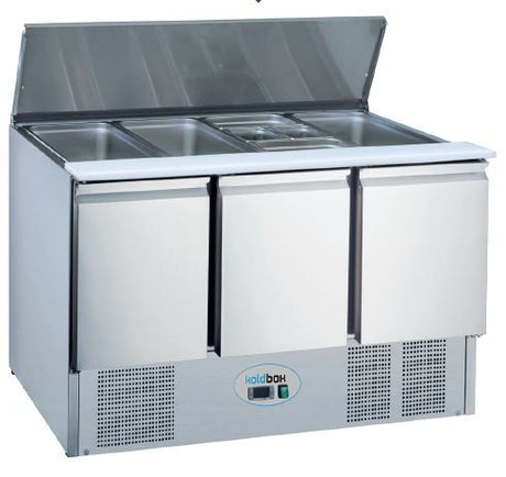 Koldbox 368 Ltr 3 Door Refrigerated Saladette Counter - KXCC3-PREP Saladette Counters Koldbox   