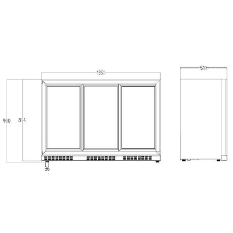 Koldbox Triple Sliding Door Bottle Cooler (338 Bottles) - KBC3SL Triple Door Bottle Coolers Koldbox   