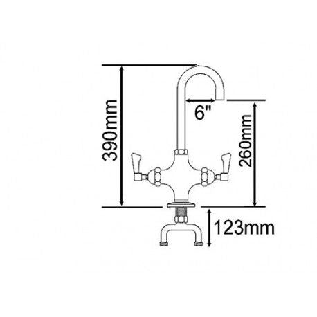 Mechline AquaJet 1/2 Inch Mixer With Lever Controls And Swivel Gooseneck Spout - AJ-B-2SG6L Mixer Taps Mechline   