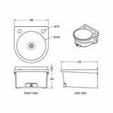 Mechline BasiX BSX-300-KVS-T Hand Wash Station With 'Push-Front' Hands-Free Mechanical Operation Hand Wash Sinks Mechline   