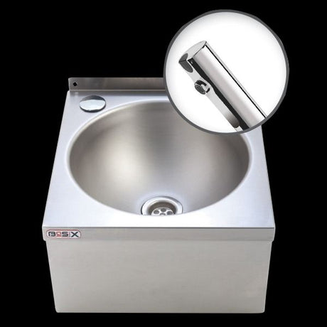 Mechline Basix Hands Free Wash Basin Stainless Steel with Sensor Tempomatic Tap WS3-NT Hand Wash Sinks Mechline   