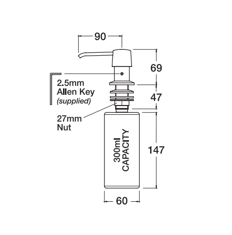 Mechline BaSix Optional Soap Dispenser - BSX-SPD Mechline Mechline   