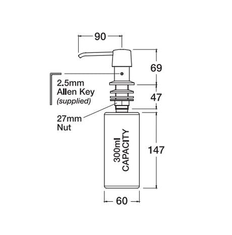 Mechline BaSix Optional Soap Dispenser - BSX-SPD Mechline Mechline   