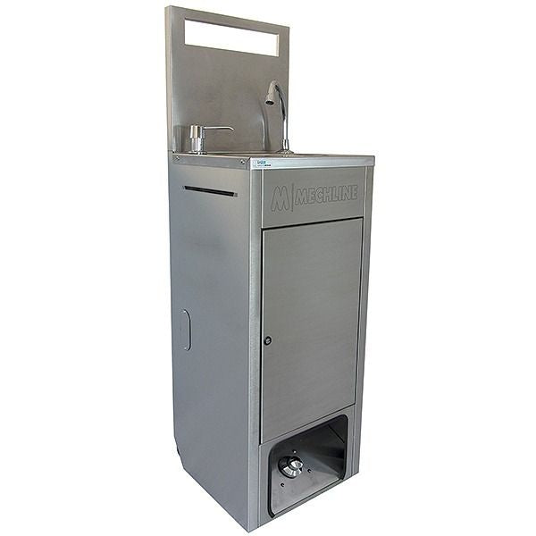 Mechline BaSix Stainless Steel Mobile Hand Wash Station - BSX-MHB-HCW-T Mobile Sinks Mechline   