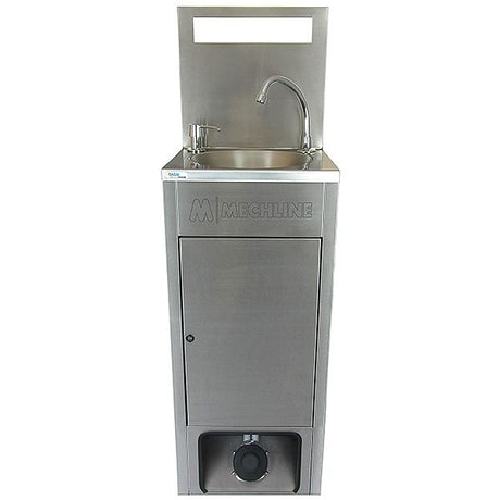 Mechline BaSix Stainless Steel Mobile Unheated Hand Wash Station - BSX-MHB-X Mobile Sinks Mechline   