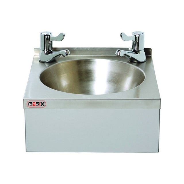 Mechline BasiX WS2-L Hand Wash Station With Three Inch Lever Taps Hand Wash Sinks Mechline   