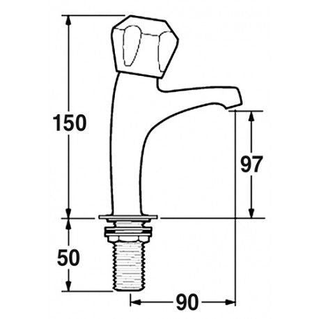 Mechline CaterTap 1/2 Inch Dome Head Sink Taps - WRCT-500SD Stand Alone Taps Mechline   