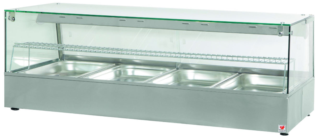 North HDW4 Convection Heated Display Counter With Humidity & Halogen Heat Lamps Heated Counter Top Displays North   