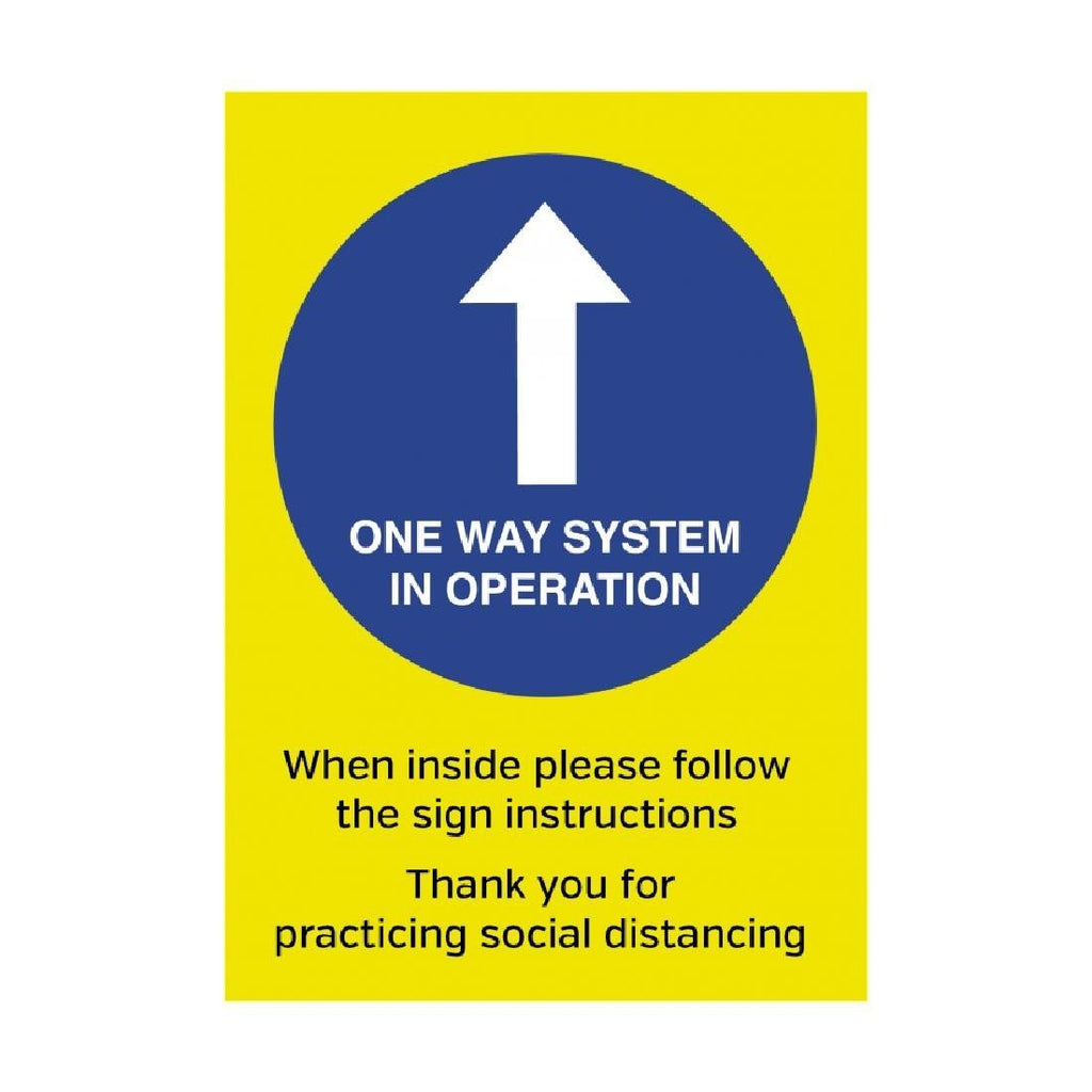 One way System In Operation Poster A3 - FN654 Guidance Posters & Floor Graphics Unbranded   