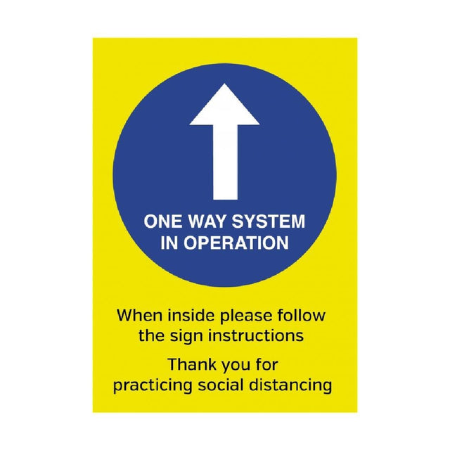 One way System In Operation Poster A3 - FN654 Guidance Posters & Floor Graphics Unbranded   