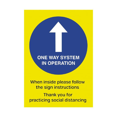 One way System In Operation Poster A4 - FN653 Guidance Posters & Floor Graphics Unbranded   