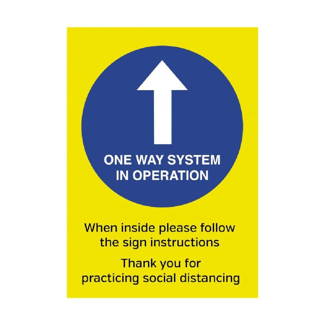 One way System In Operation Self-Adhesive Poster A3 - FN656 Guidance Posters & Floor Graphics Unbranded   