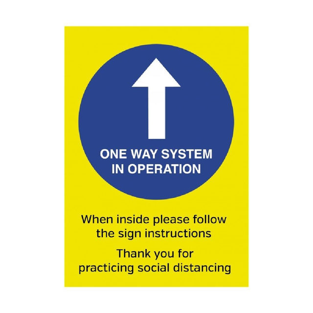 One way System In Operation Self-Adhesive Poster A3 - FN656 Guidance Posters & Floor Graphics Unbranded   