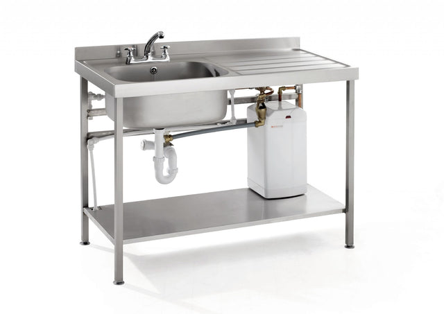 Parry Quick Fit Sink 1400 x 700 Right Hand Drainer With Integral 10Ltr Water Boiler - QFSINK1470R10L Medical & Hygiene Parry   